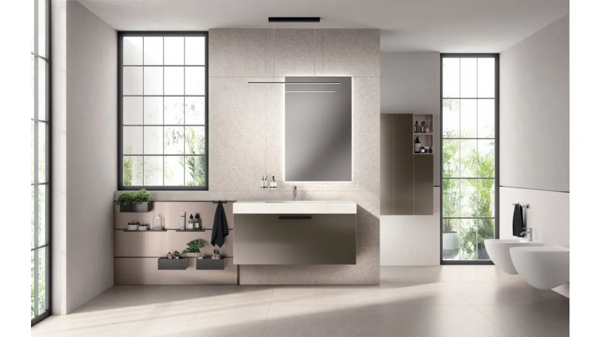 Mobile da Bagno Aquo Laccato Opaco Perlato di Scavolini Bathrooms