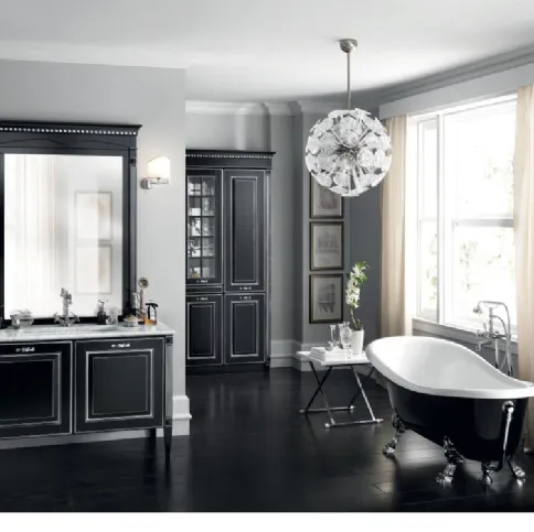 Mobile da Bagno Baltimora Laccato Opaco Nero e Argento di Scavolini Bathrooms