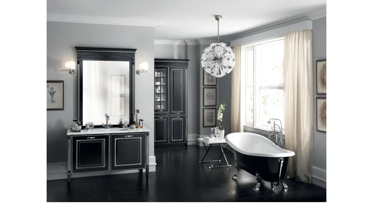 Mobile da Bagno Baltimora Laccato Opaco Nero e Argento di Scavolini Bathrooms