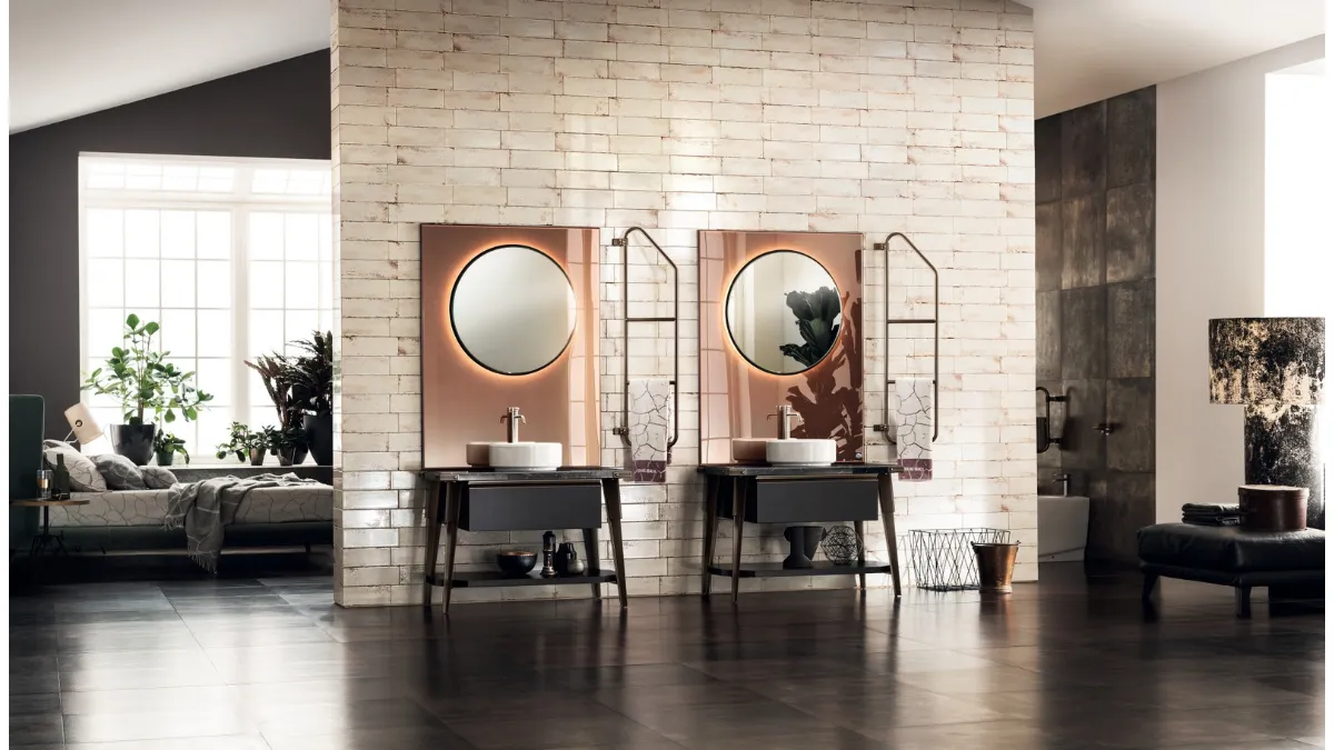 Mobile da Bagno Diesel Laccato Opaco Nero Ardesia di Scavolini Bathrooms