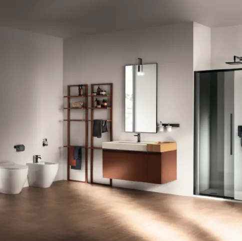 Mobile da Bagno Formalia Laccato Opaco Ruggine di Scavolini Bathrooms