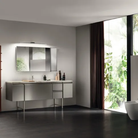 Mobile da Bagno Formalia Laccato Opaco Grigio Titanio di Scavolini Bathrooms