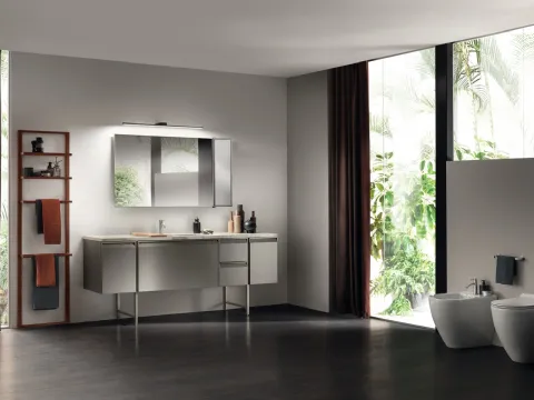 Mobile da Bagno Formalia Laccato Opaco Grigio Titanio di Scavolini Bathrooms