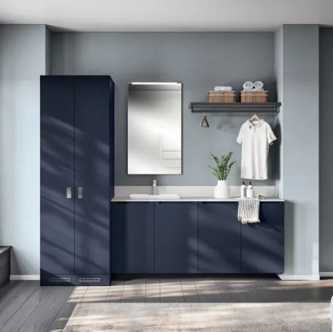 Mobile da Bagno Idro Laccato Opaco Blu Moon di Scavolini Bathrooms