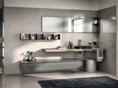 Mobile da Bagno Juno Laccato Lucido Grigio Titanio di Scavolini Bathrooms