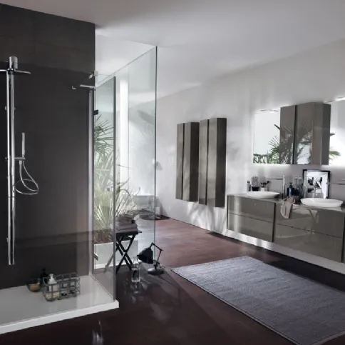 Mobile da Bagno Lagu Laccato Lucido Grigio Titanio di Scavolini Bathrooms