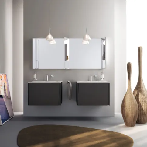 Mobile da Bagno Lagu Laccato Opaco Grigio Ferro di Scavolini Bathrooms