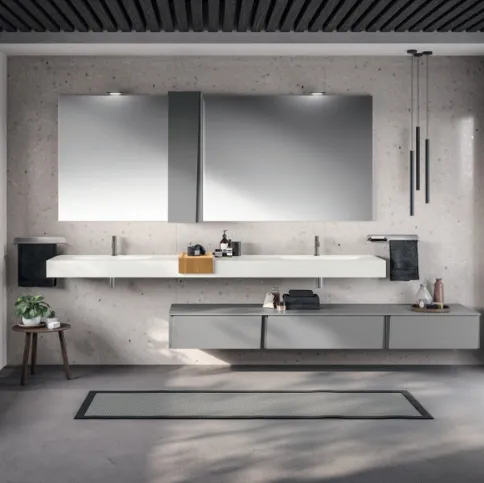 Mobile da Bagno Lagu Laccato Opaco Grigio Vulcano di Scavolini Bathrooms