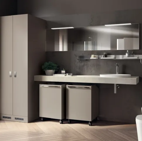 Mobile da Bagno Laundry Space Aquo in Decorativo Grigio Selce di Scavolini Bathrooms