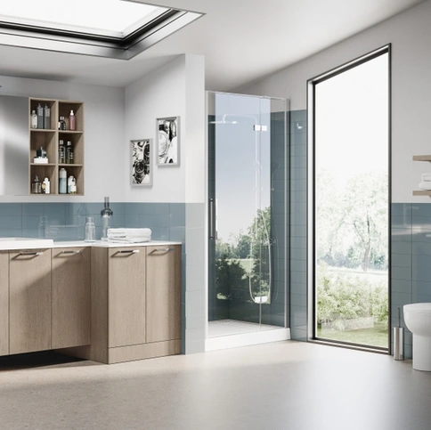 Mobile da Bagno Laundry Space Aquo finitura Rovere Gessato di Scavolini Bathrooms