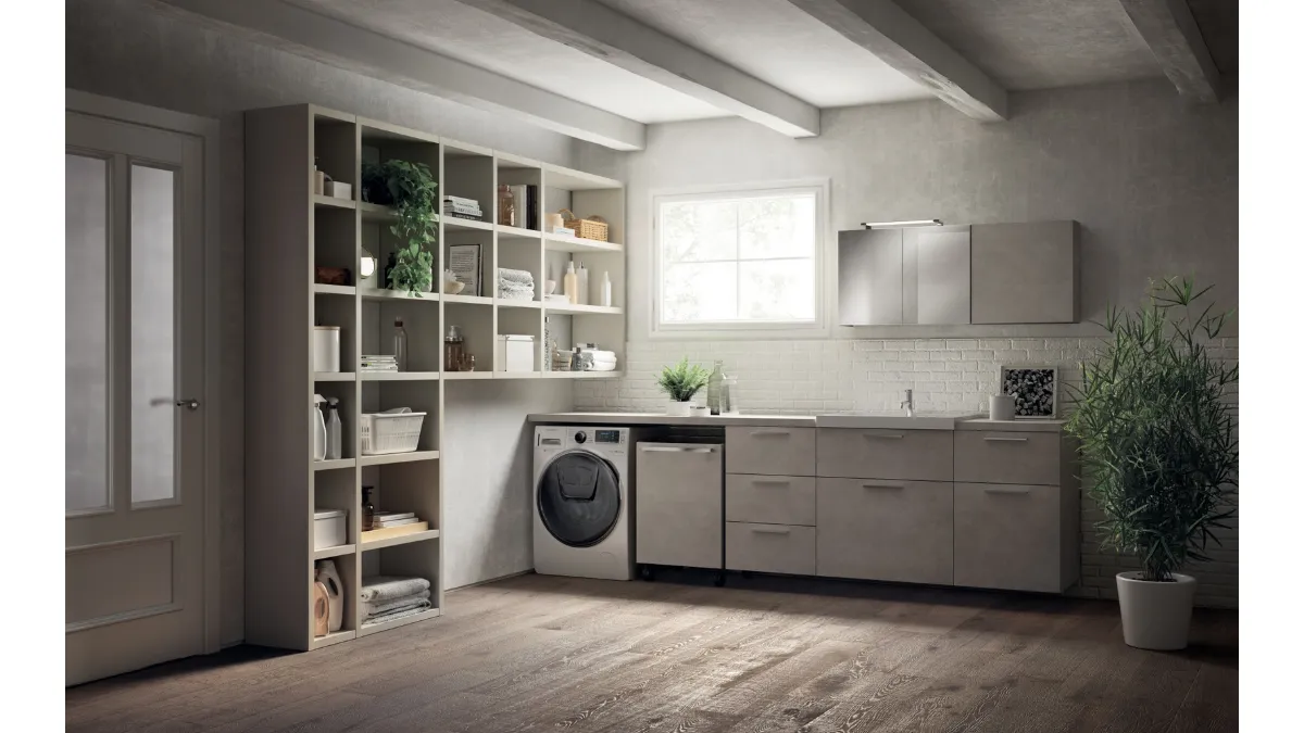 Mobile da Bagno Laundry Space Aquo Decorativo Azimut di Scavolini Bathrooms