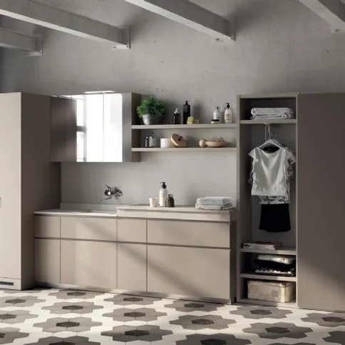 Mobile da Bagno Laundry Space Rivo Decorativo Grigio Selce di Scavolini Bathrooms