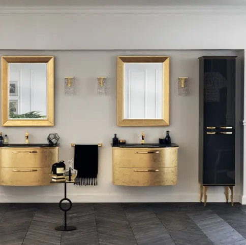 Mobile da Bagno Magnifica Laccato Lucido Foglia Oro di Scavolini Bathrooms