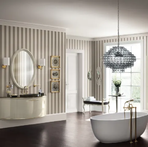 Mobile da Bagno Magnifica Laccato Lucido Tortora e Oro di Scavolini Bathrooms