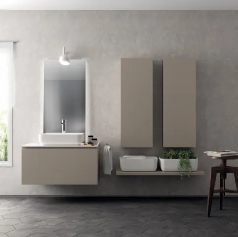 Mobile da Bagno Qi in Decorativo Grigio Selce di Scavolini Bathrooms