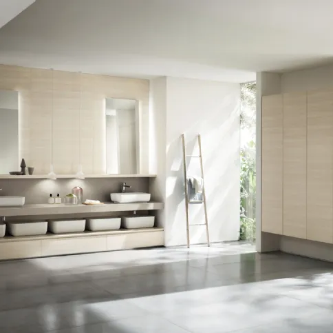 Mobile da Bagno Qi in Decorativo Olmo Kuuki a Terra di Scavolini Bathrooms