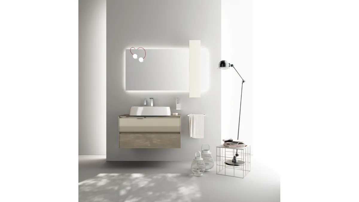 Mobile da Bagno Rivo Laccato Lucido Visone di Scavolini Bathrooms