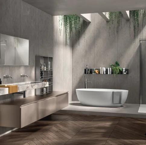 Mobile da Bagno Rivo Laccato Opaco Perlato Pas Dosé di Scavolini Bathrooms