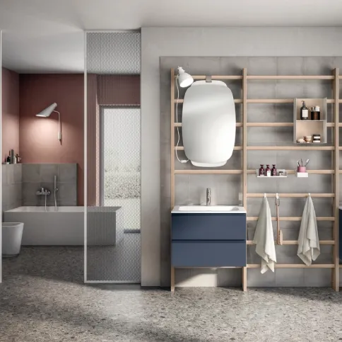 Mobile da Bagno Gym Space Laccato Opaco Blu Moon di Scavolini Bathrooms