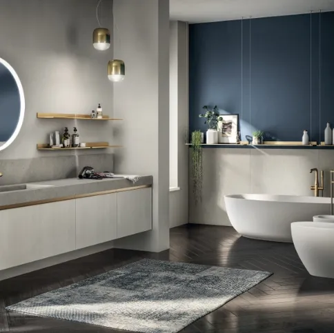 Mobile da Bagno Tratto in Decorativo Concrete Jersey di Scavolini Bathrooms