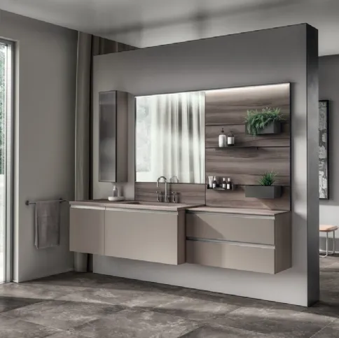 Mobile da Bagno Tratto in Decorativo Grigio Selce di Scavolini Bathrooms