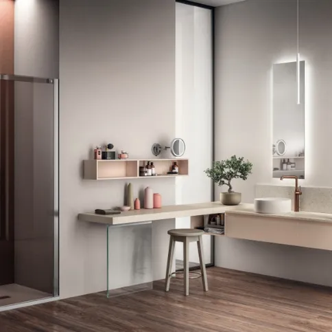 Mobile da Bagno Tratto Laccato Opaco Cipria di Scavolini Bathrooms