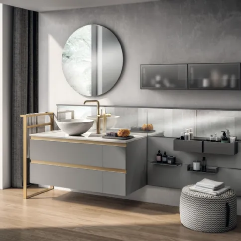 Mobile da Bagno Tratto Laccato Opaco Grigio Titanio di Scavolini Bathrooms