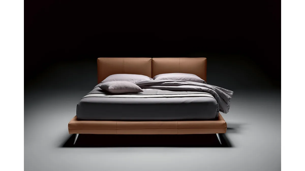 Letto in pelle con secret box Kuna Levante di Bontempi Letti Design