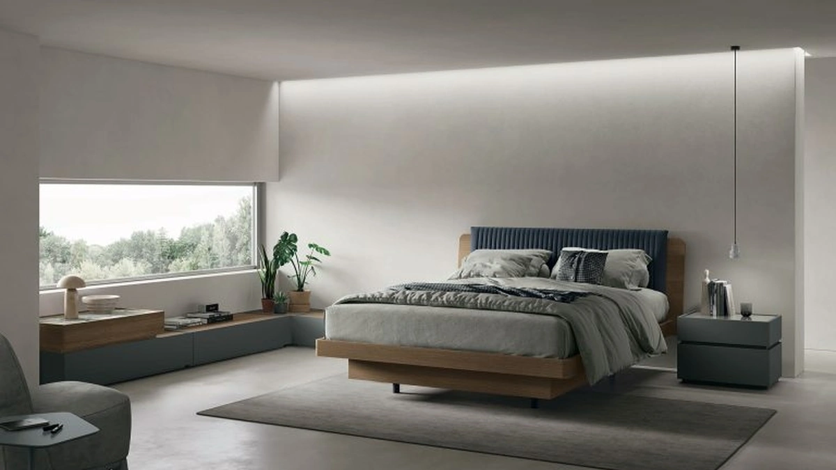 Letto con testiera imbottita Roxy di Tomasella