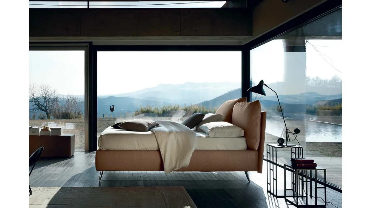 Letto con box contenitore Topazio di Bontempi Letti Design