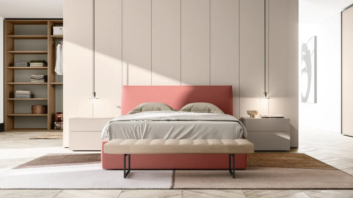 Letto in tessuto imbottito Slim di Zalf