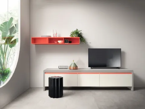 Madia Living Dandy Plus 02 Bianco e Rosso Corallo di Scavolini