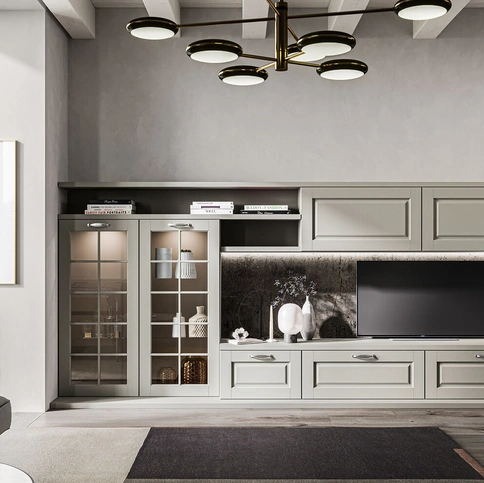 Parete Attrezzata Living Asolo in massello di frassino di Arredo3