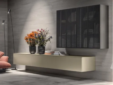 Parete Attrezzata Living Libra 02 in laccato Perlage di Scavolini