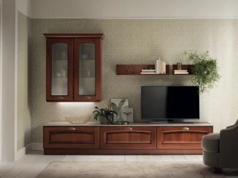 Parete Attrezzata Living 04 Madeleine in Noce Antico di Scavolini