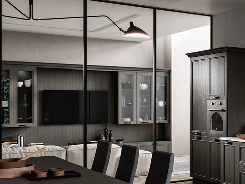 Parete Attrezzata Living Opera in massello di frassino di Arredo3