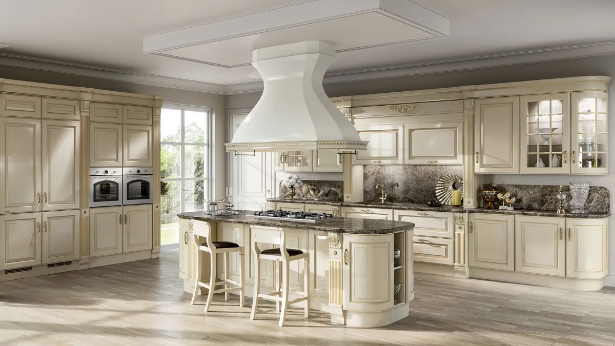 Cucina Classica Baltimora in laccato opaco Beige di Scavolini