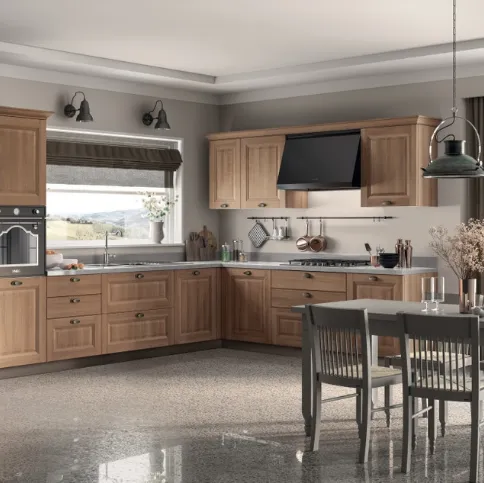 Cucina Classica angolare Family in decorativo Rovere Azteco di Scavolini