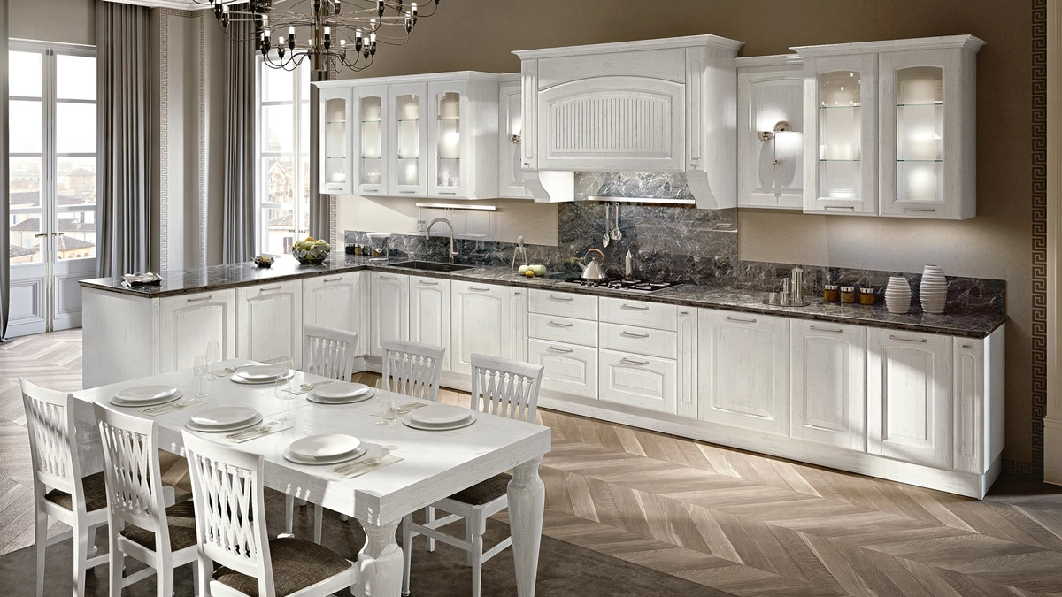 Cucina Classica con penisola Veronica 04 di Lube