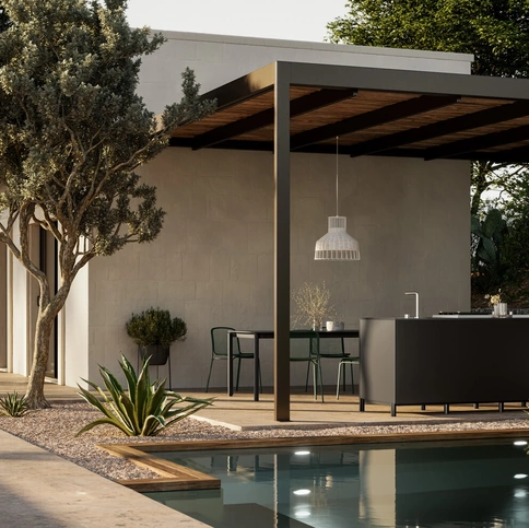 Cucina Moderna outdoor in alluminio Aura 02 di Arredo3