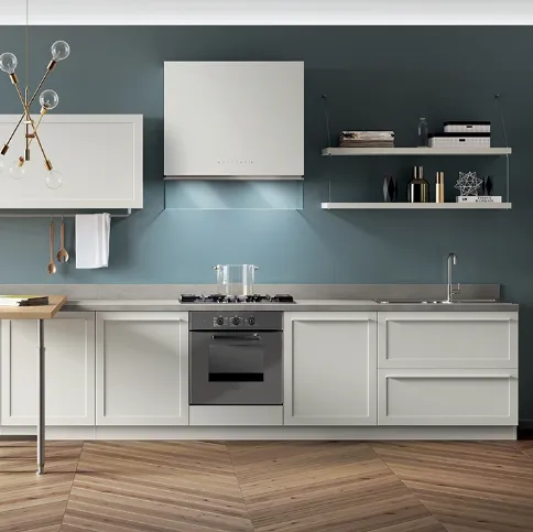 Cucina Moderna Carattere Bianco Prestige con penisola di Scavolini