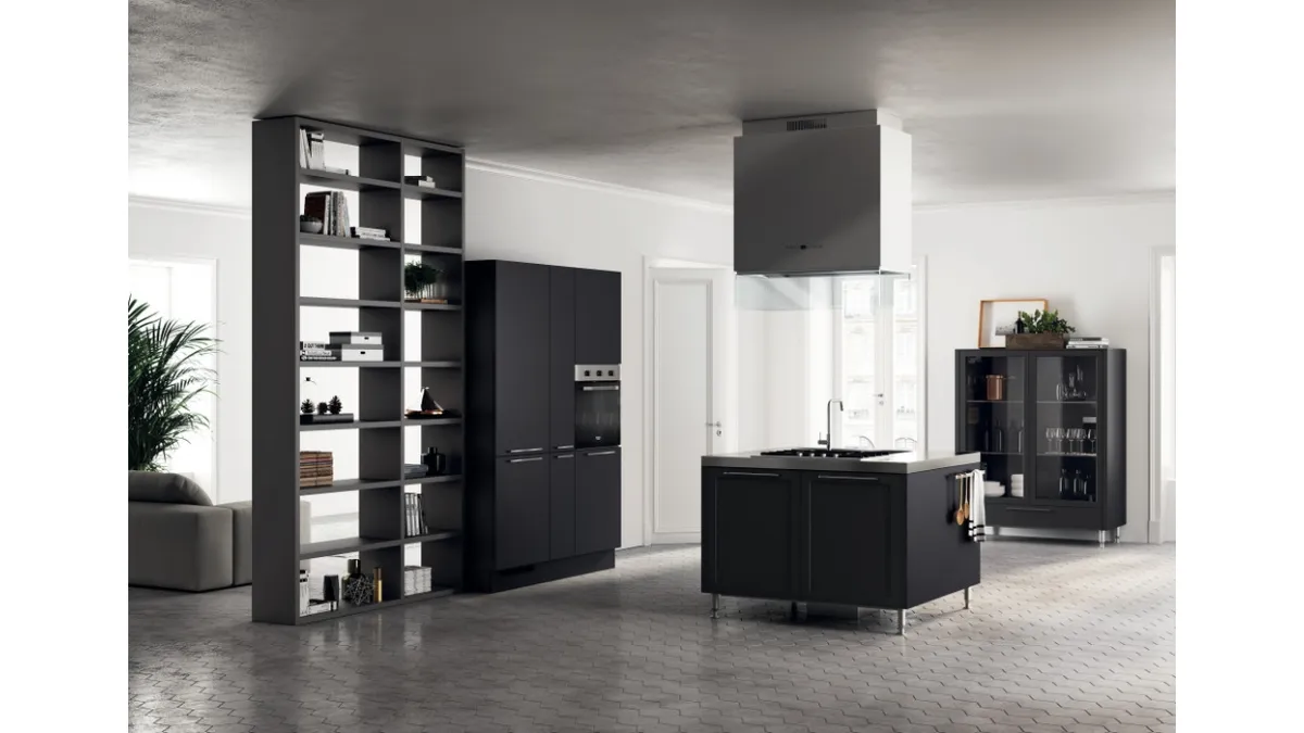 Cucina Moderna Carattere in laccato Nero Ardesia di Scavolini