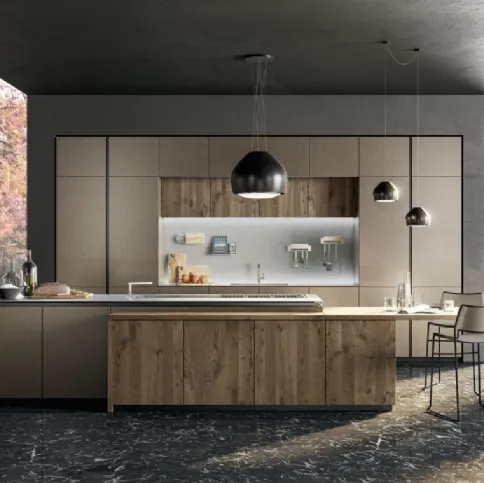 Cucina Moderna con isola Oltre Design Lux 01 di Lube