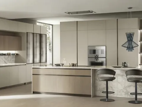 Cucina DeLinea 09 in Oleomalta Lima e Rovere Dune di Scavolini