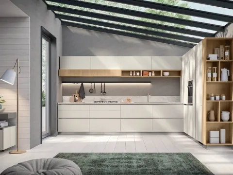 Cucina su misura Lumina 04 in decorativo Home Matter e Rovere Gold di Scavolini