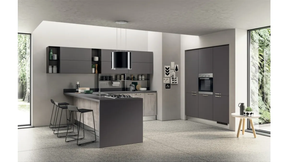Cucina su misura con penisola Sax 05 di Scavolini