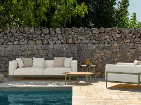 Arredo da esterno in tessuto e alluminio CleoSoft Alu di Talenti