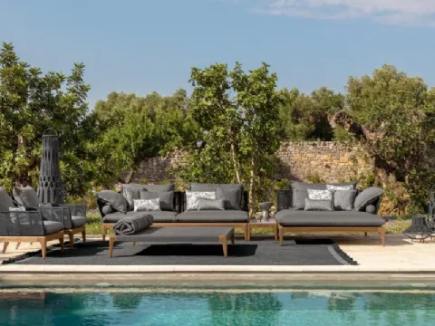 Arredo da esterno Cruise Teak in legno e tessuto di Talenti