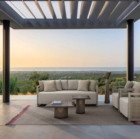 Arredo da esterno Edwin Alu in tessuto imbottito e alluminio di Talenti