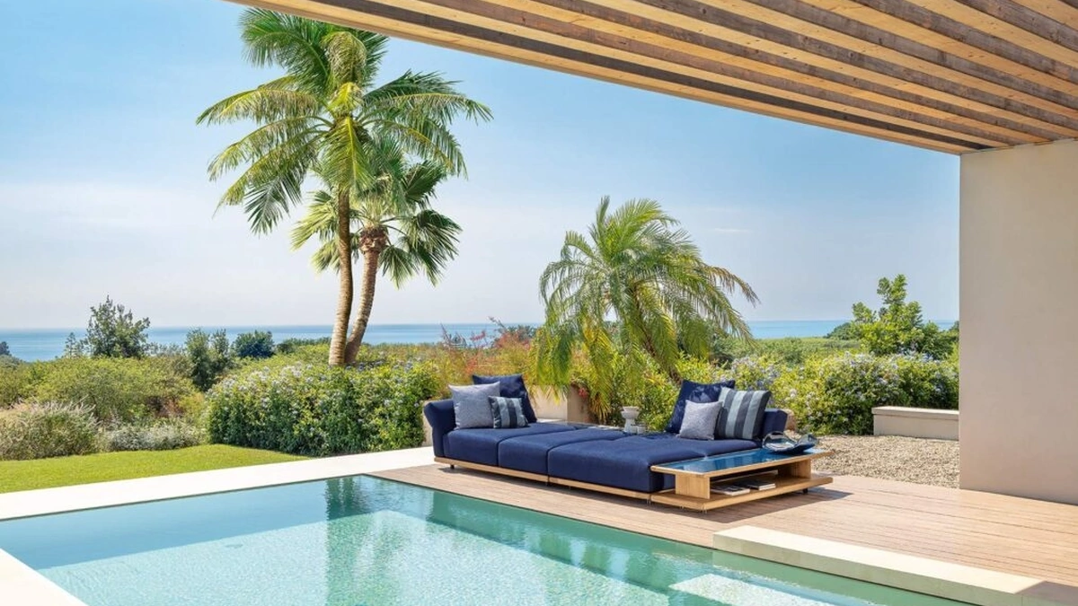 Divano Elton in tessuto imbottito di Talenti